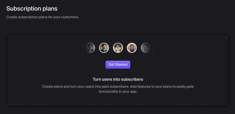 Clerk Settings: Billing > Subscription plans