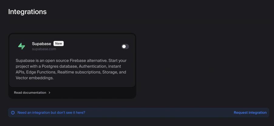 Clerk Settings: Developers > Integrations