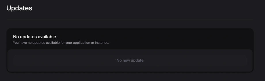 Clerk Settings: Developers > Updates