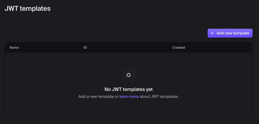 Clerk Settings: JWT templates (overview)